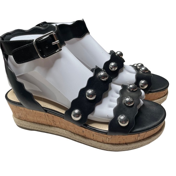 Marc Fisher Faythe Studded Cork Espadrille Wedges size 7.5 M new - Picture 9 of 14